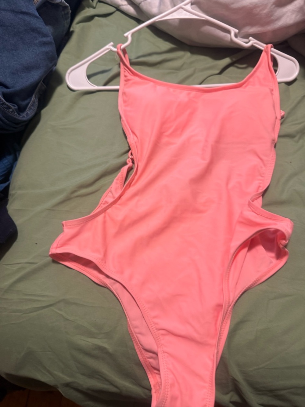 Girls' Solid Pink One-Piece Swimsuit